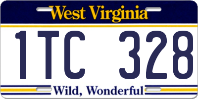 WV license plate 1TC328
