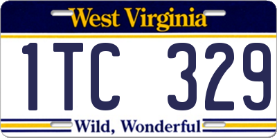 WV license plate 1TC329