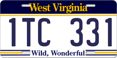 WV license plate 1TC331