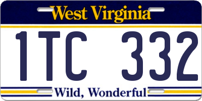 WV license plate 1TC332