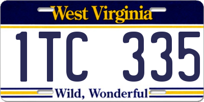 WV license plate 1TC335