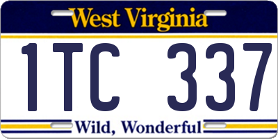 WV license plate 1TC337
