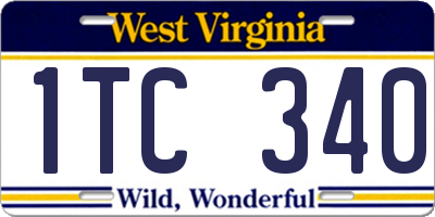 WV license plate 1TC340