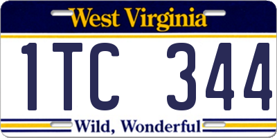 WV license plate 1TC344