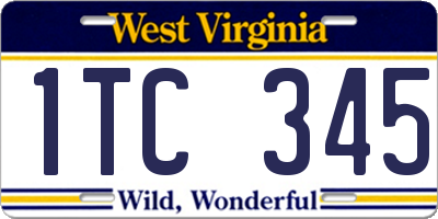 WV license plate 1TC345