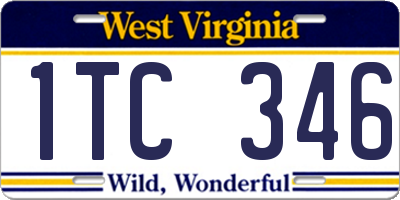 WV license plate 1TC346
