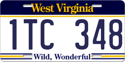 WV license plate 1TC348