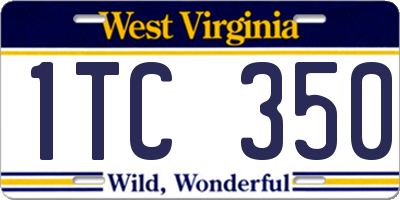 WV license plate 1TC350