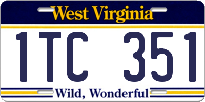 WV license plate 1TC351
