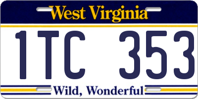 WV license plate 1TC353