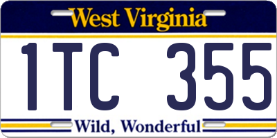 WV license plate 1TC355