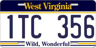 WV license plate 1TC356