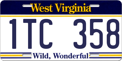 WV license plate 1TC358