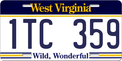WV license plate 1TC359
