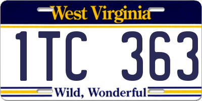 WV license plate 1TC363