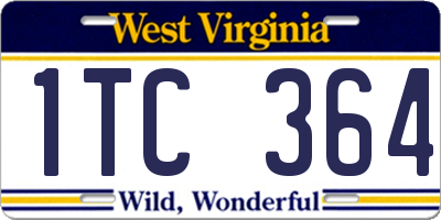 WV license plate 1TC364