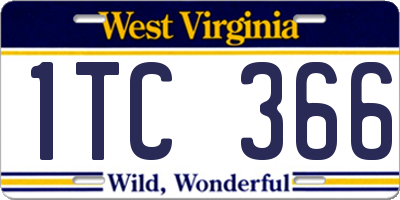 WV license plate 1TC366