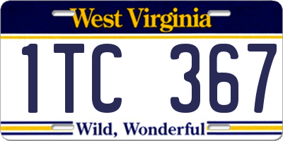 WV license plate 1TC367