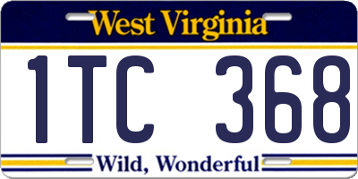 WV license plate 1TC368