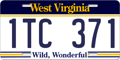 WV license plate 1TC371