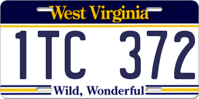 WV license plate 1TC372
