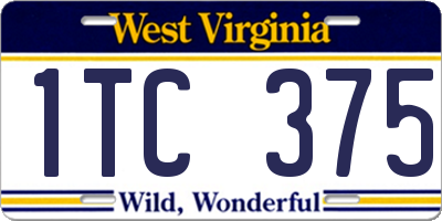 WV license plate 1TC375