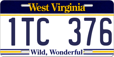 WV license plate 1TC376