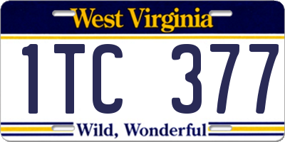 WV license plate 1TC377