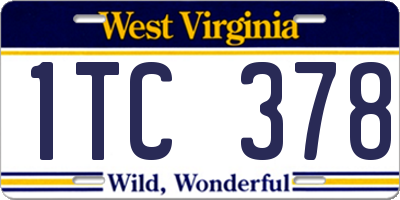 WV license plate 1TC378