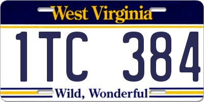 WV license plate 1TC384