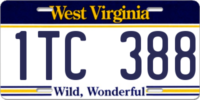 WV license plate 1TC388