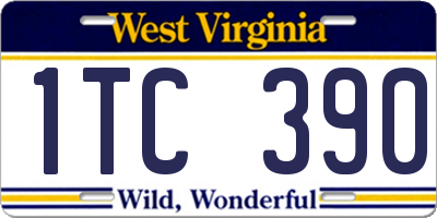 WV license plate 1TC390