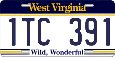 WV license plate 1TC391
