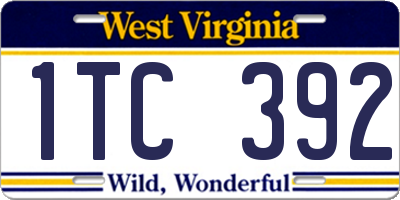 WV license plate 1TC392