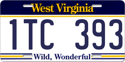 WV license plate 1TC393