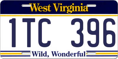 WV license plate 1TC396
