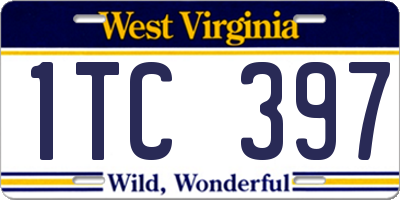 WV license plate 1TC397