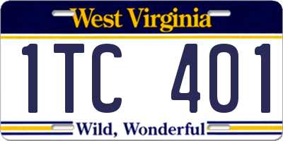 WV license plate 1TC401