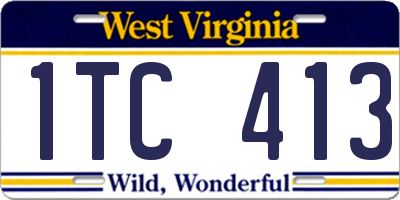 WV license plate 1TC413