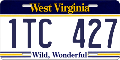 WV license plate 1TC427