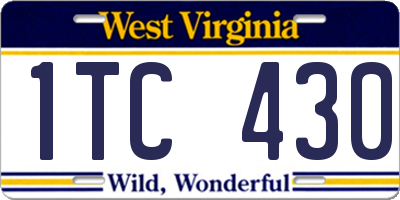 WV license plate 1TC430