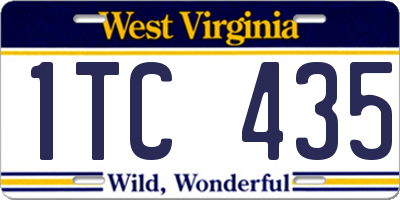 WV license plate 1TC435