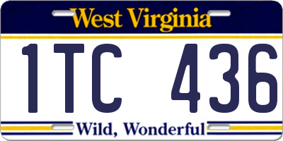 WV license plate 1TC436