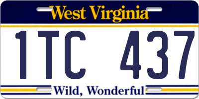 WV license plate 1TC437