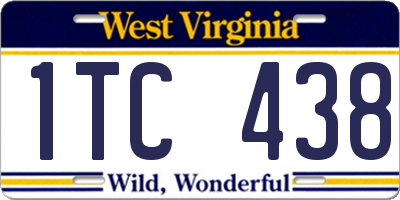 WV license plate 1TC438