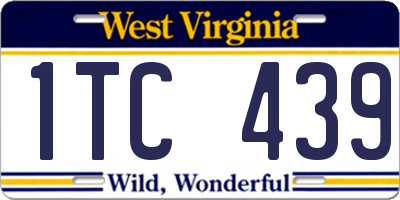 WV license plate 1TC439