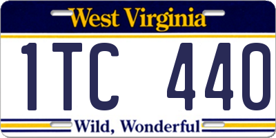 WV license plate 1TC440