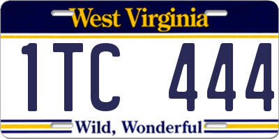 WV license plate 1TC444