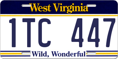 WV license plate 1TC447