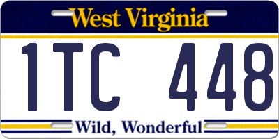 WV license plate 1TC448